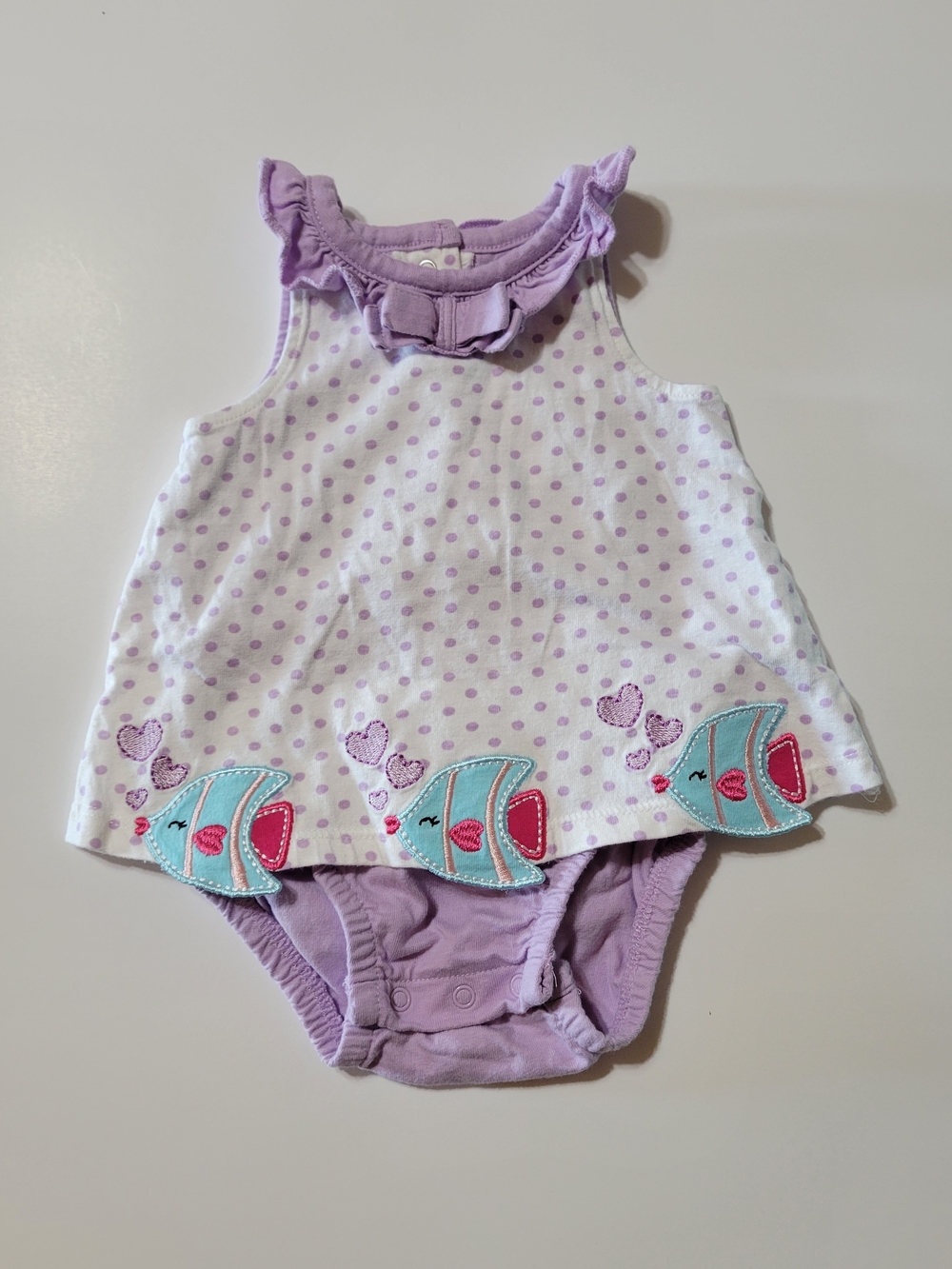 Koala Baby 0-3M Baby Girl Romper Dress Bundle Polka Dot Ladybug Fish Outfit Set - Picture 7 of 12